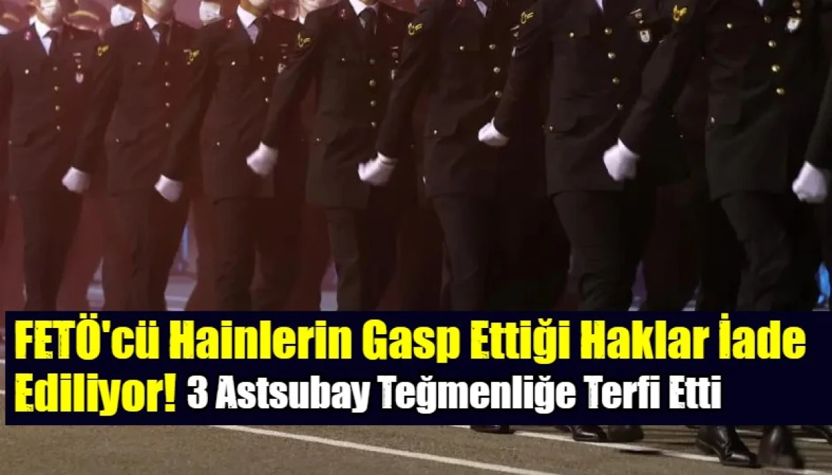 3 Astsubay Teğmenliğe Terfi Etti