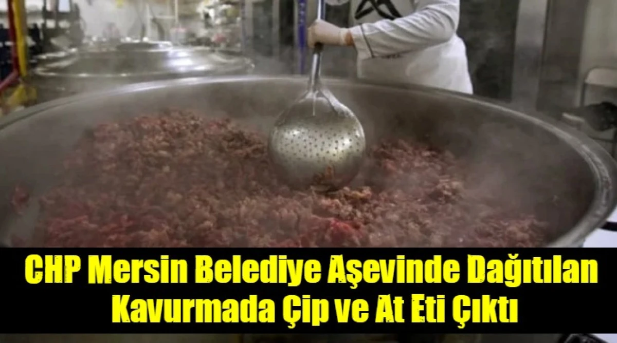 CHP Mersin Belediye Aşevinde Dağıtılan  Kavurmada &Ccedil;ip ve At Eti &Ccedil;ıktı