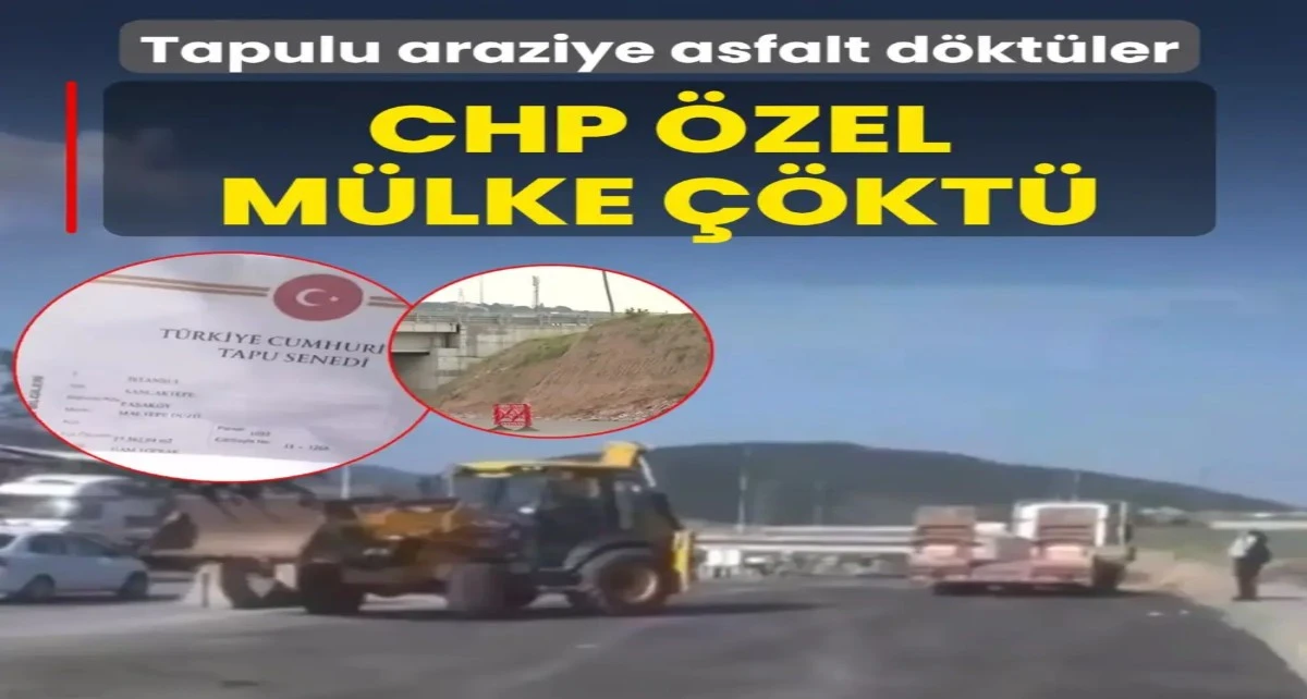 CHP &ouml;zel m&uuml;lke &ccedil;&ouml;kt&uuml;! Tapulu araziye asfalt d&ouml;kt&uuml;ler