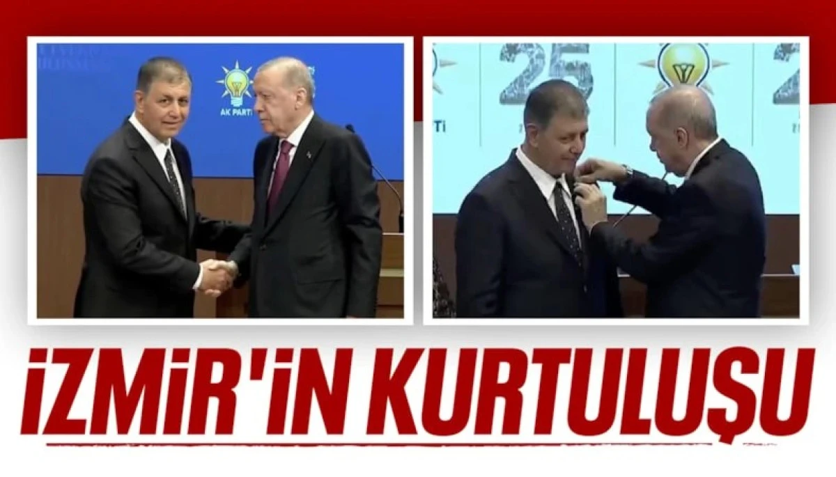 Cumhurbaşkanı Erdoğan, Cemil Tugay'a rozetini taktı