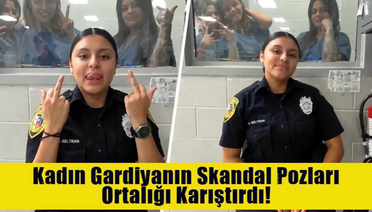 Kadın Gardiyanın Skandal Pozları Ortalığı Karıştırdı!