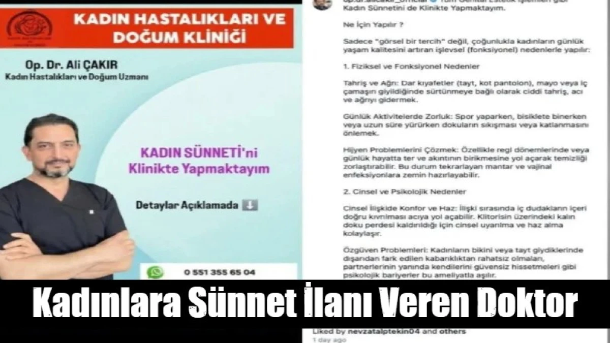 Kadınlara S&uuml;nnet İlanı Veren Doktor