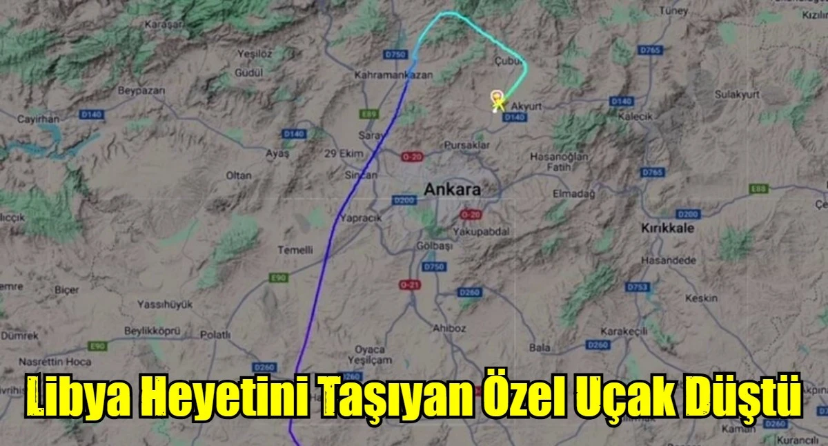 Libya Heyetini Taşıyan &Ouml;zel U&ccedil;ak D&uuml;şt&uuml;