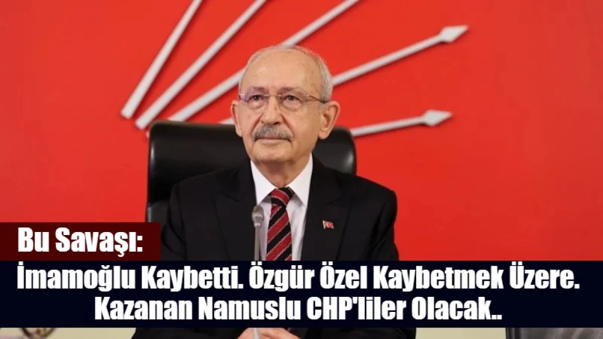Namuslular Yeni CHP'yi İnşaa Edecek