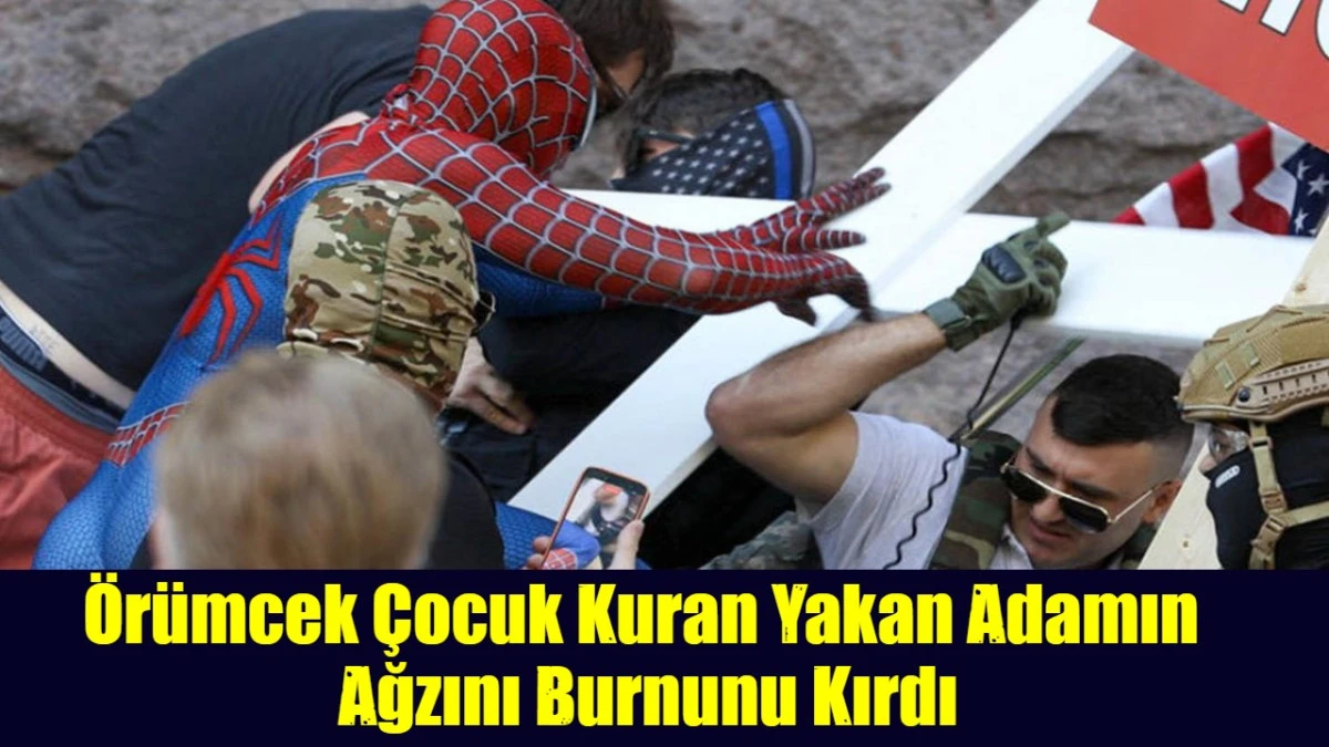 &Ouml;r&uuml;mcek &Ccedil;ocuk Kuran Yakan Adamın  Ağzını Burnunu Kırdı