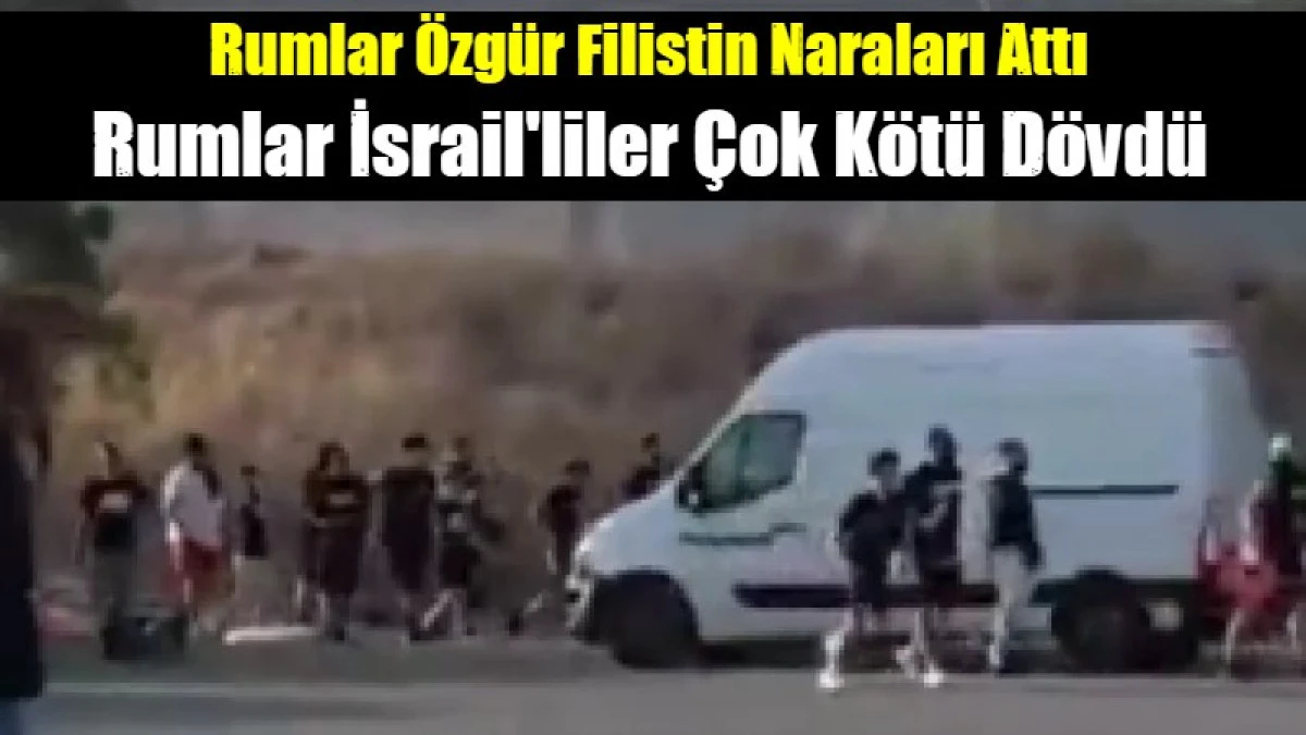 Rumlar &Ouml;zg&uuml;r Filistin Naraları Atarak yahudilere Sopa &Ccedil;ekti