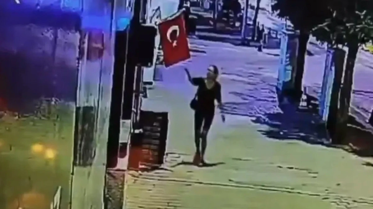 T&uuml;rk Bayrağına &Ccedil;akmakla Yakan Kadın Evinden Alındı