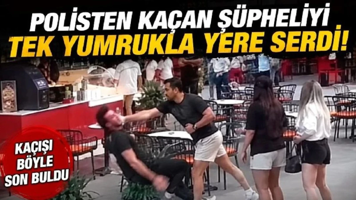 Yunus ekiplerinden ka&ccedil;an ş&uuml;pheliyi tek yumrukla yere serdi