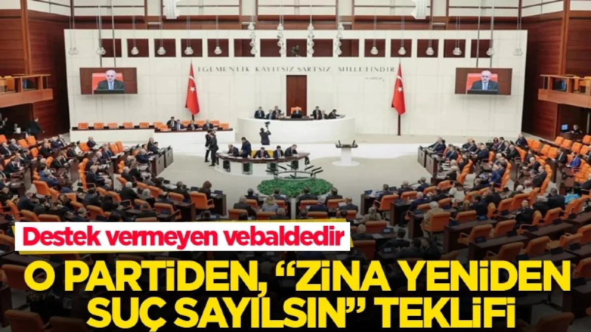 &ldquo;Zina yeniden su&ccedil; sayılsın&rdquo; teklifi